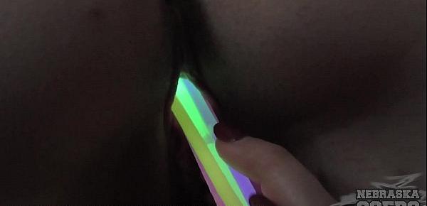  lucia back and glow stick gaping her pusy and swollen pussy pump